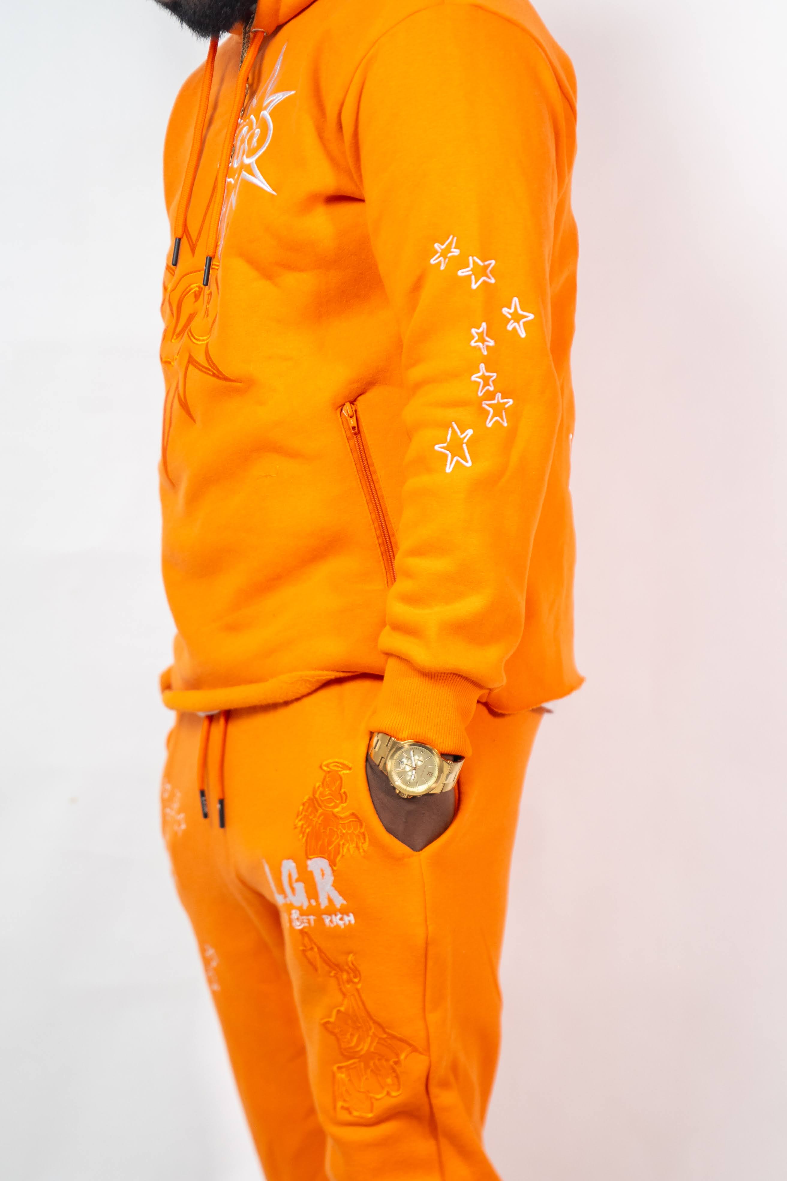 LGR “Bles-Sins” Sweatsuit Set Orange