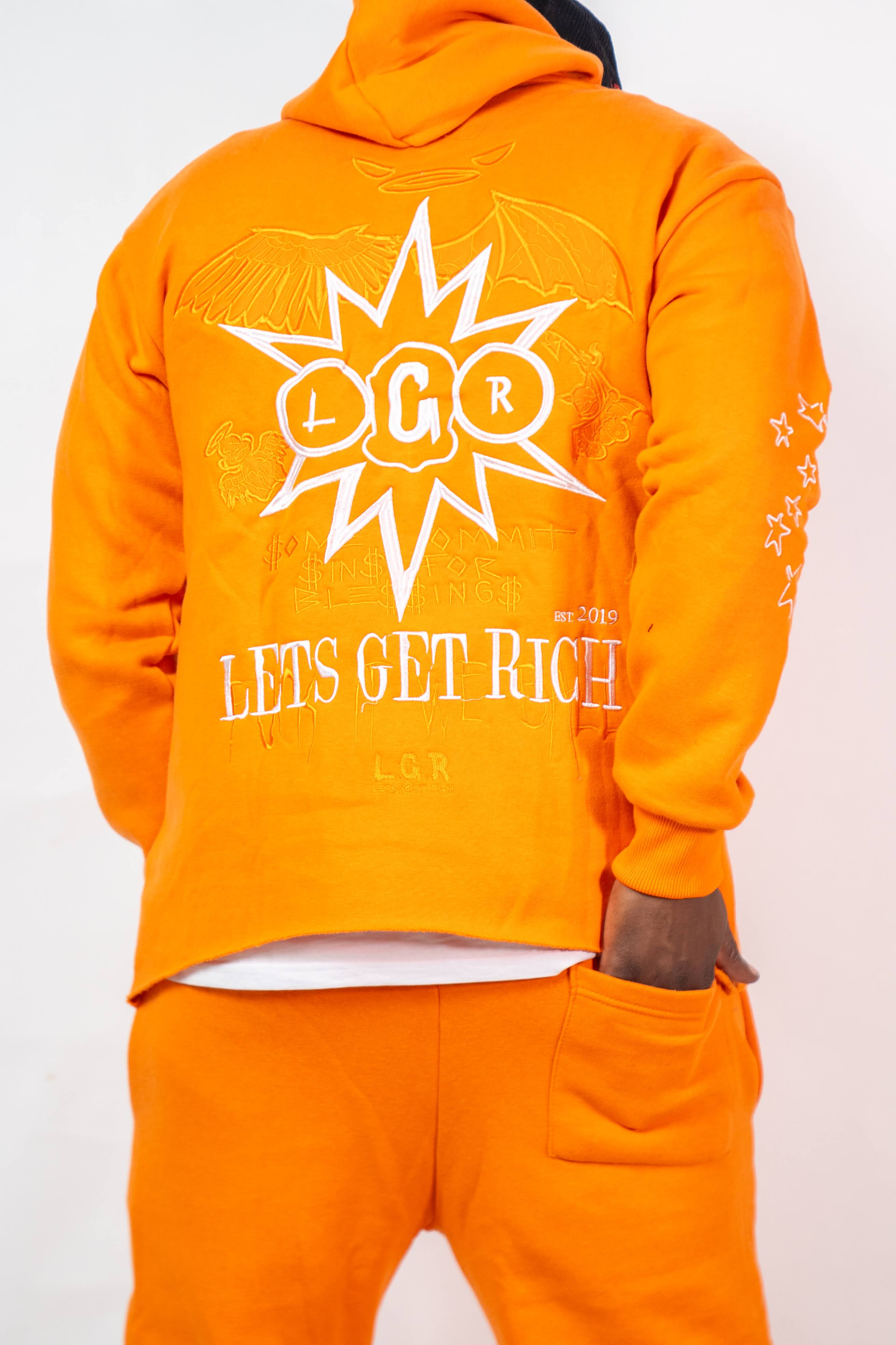 LGR “Bles-Sins” Sweatsuit Set Orange