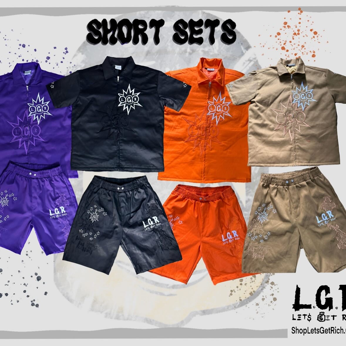 LGR “Bles-Sins” Short Set With Zipper Shirt