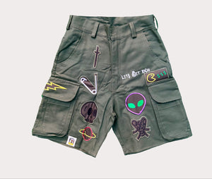 LGR Olive Patch Work Cargo Shorts