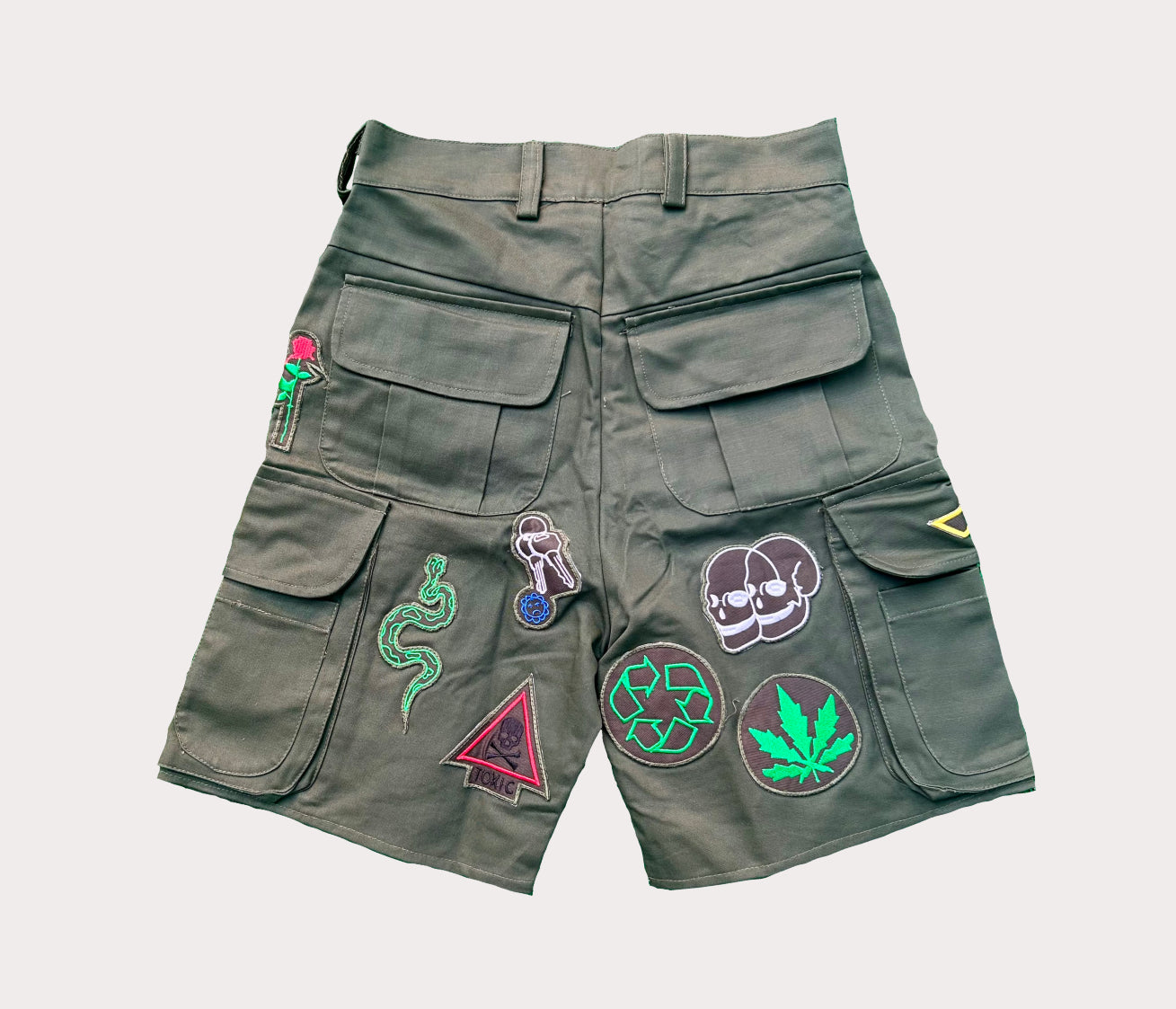 LGR Olive Patch Work Cargo Shorts
