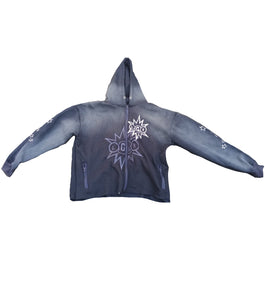 LGR Blue Sun Faded “Bles-Sins” zipper Sweatsuit Set